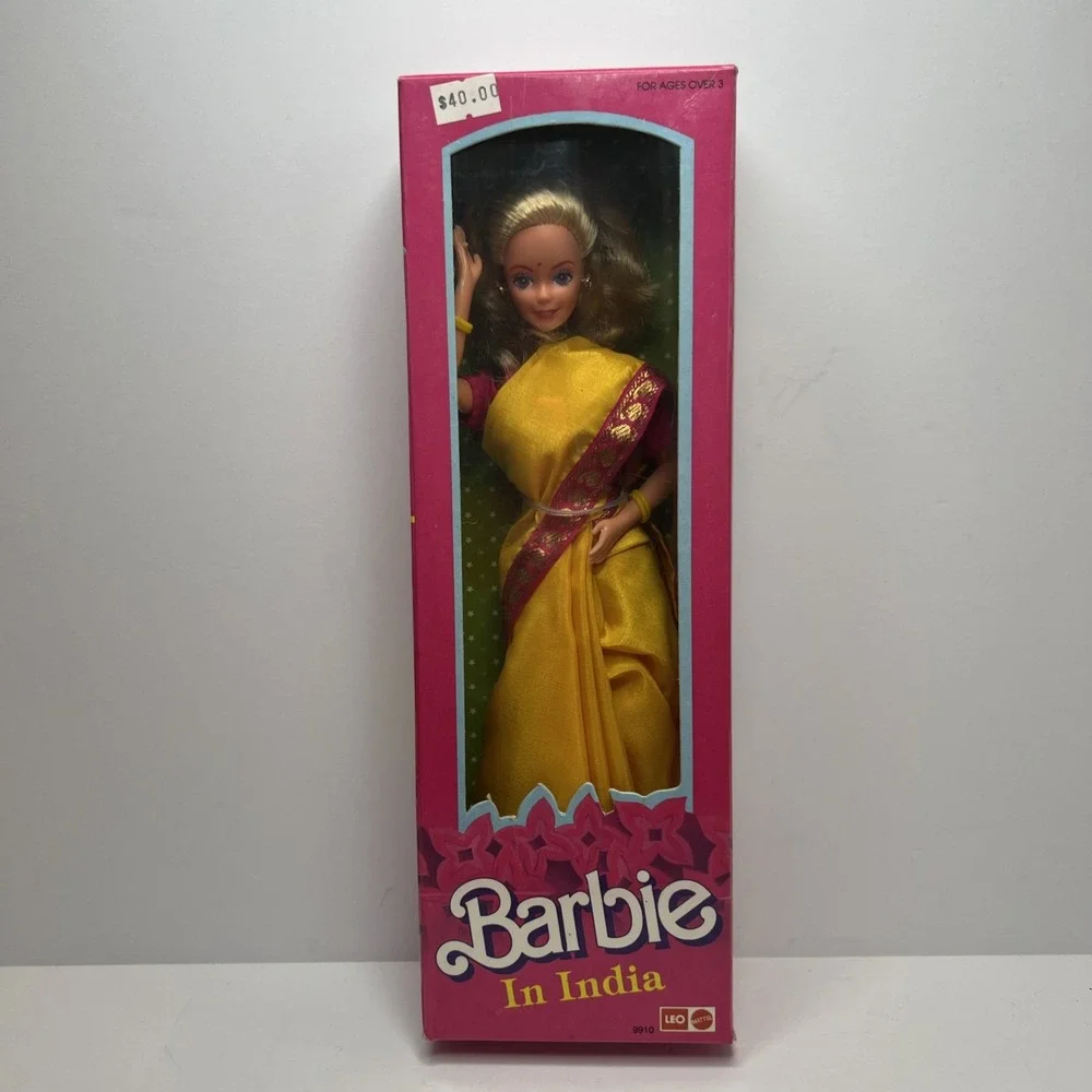 1993 Barbie in India #9910 Blonde Yellow Sari LEO Mattel NIB Vintage